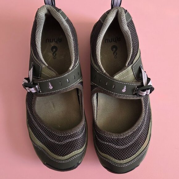 Ahnu Mary Jane Sandals Womens Sz 7.5 Slip on Gray  Pink/Purple Gorpcore Outdoor - Picture 13 of 14